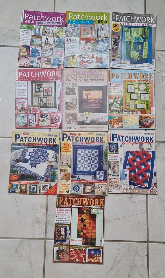 10x  Nähzeitschriften Patchwork, Quilts, Applizieren in Raunheim