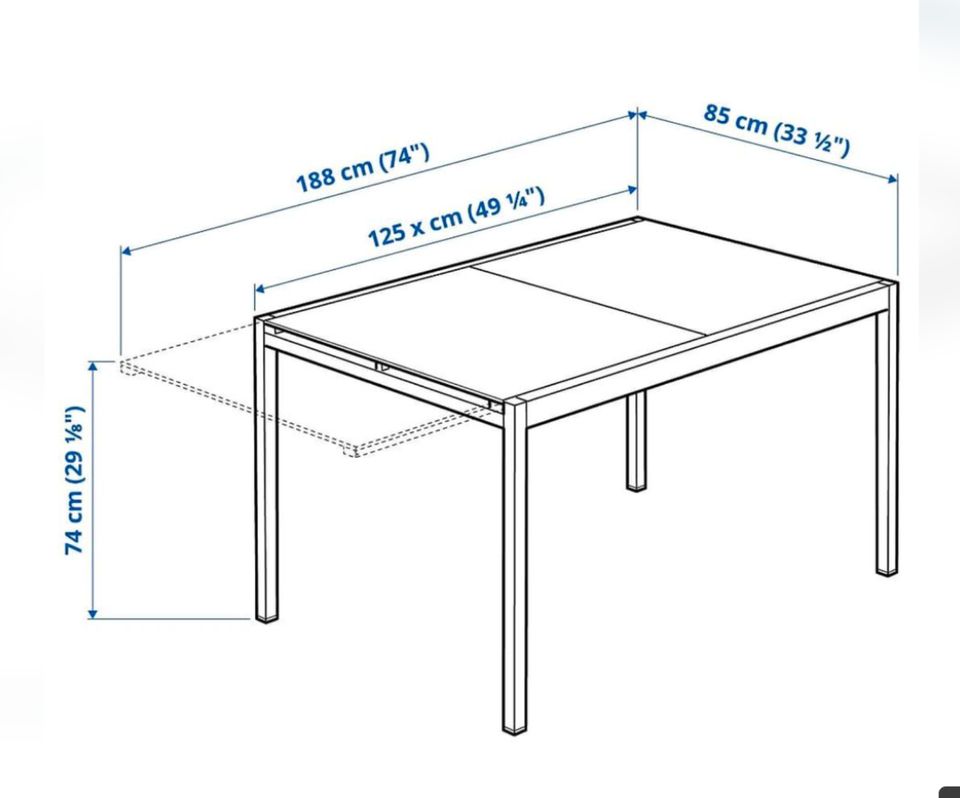 ausziehbaren Glastisch Esstisch von IKEA GLIVARP in Braunschweig