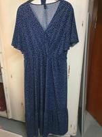Kleid Sommerkleid Größe 54 4XL  blau mit weißen Punkten Gürtel Nordrhein-Westfalen - Bünde Vorschau