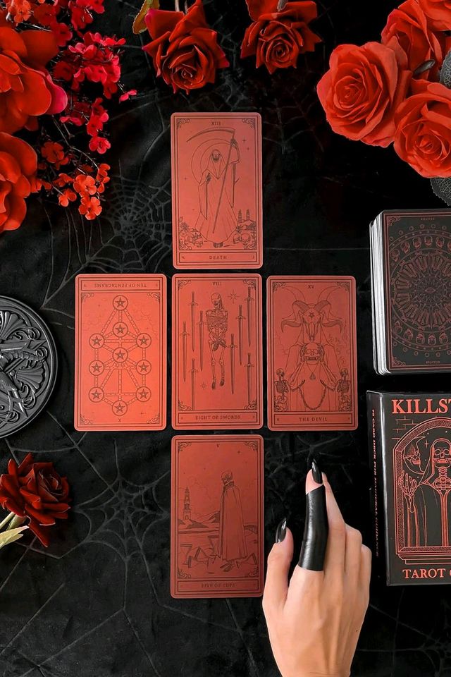 KillStar Tarot Karten Cards Deck Rot Gothic Emo Punk Tarotkarten in Steinfurt