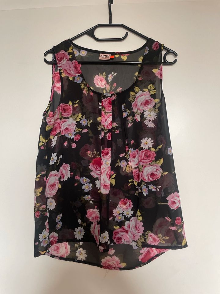 Bluse schick Only Vero Moda H&M Gr.38/M Blumen Feder weiß schwarz in Willich