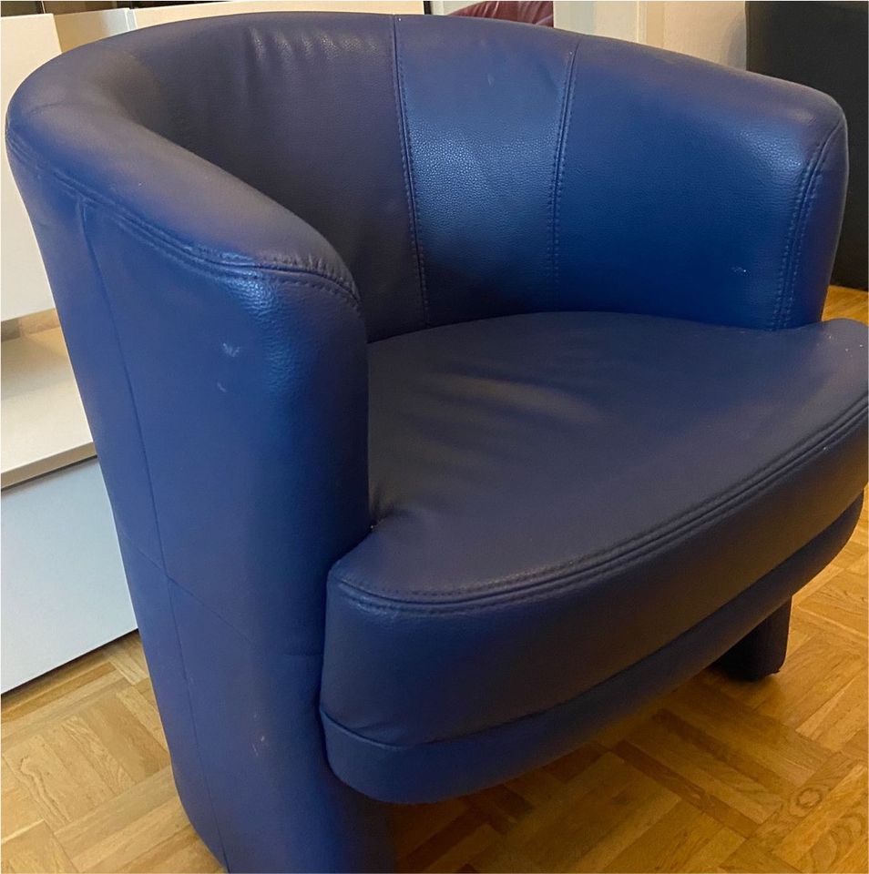 Blaue Leder Sessel in Essen