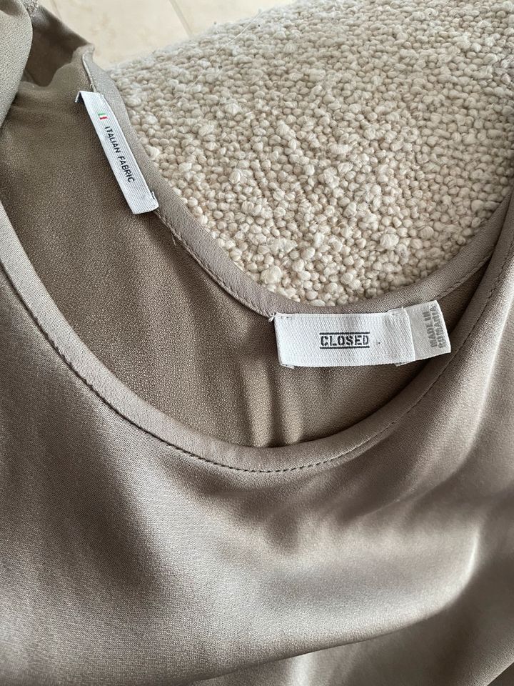 Closed Satin Top taupe Sliptop glänzend XXS NP170€ in Haltern am See