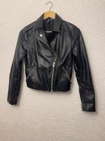 Schwarze Lederjacke Bikerjacke Sachsen - Langenbernsdorf Vorschau