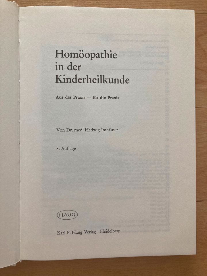 Buch Hedwig Imhäuser Homöopathie in der Kinderheilkunde in Uettingen