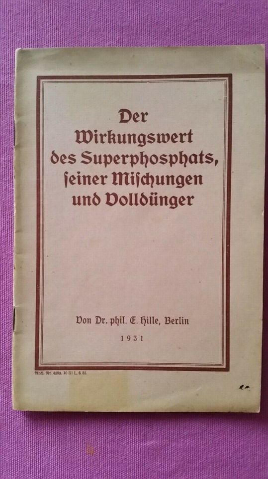 Jahr 1931- Superphosphat -Volldünger - Obstbau - Gartenbau hist. in Heilbronn