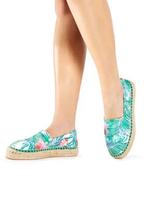 JustFab Espadrille Slipper Trianne 38,5 grün weiß Plateau Floral Baden-Württemberg - Ochsenhausen Vorschau