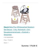 Hauck Beta Plus Hochstuhl + Wippe mit Neugeboreneneinsatz Nordrhein-Westfalen - Hagen Vorschau