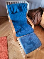 2 blaue Ikea Sessel und ein Fußhocker Thüringen - Friemar Vorschau