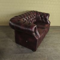 23765 Chesterfield Sofa Couch Leder Rot-Braun 1,65 m München - Altstadt-Lehel Vorschau