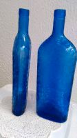 2 Blaue Dekoflaschen aus Glas Glasvasen flache Form massiv Hessen - Schlitz Vorschau