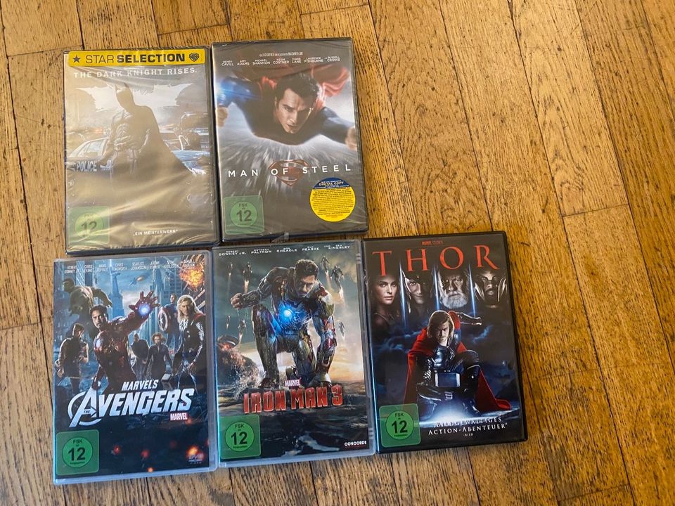 5 DVD Thor, Avengers, Iron Man 3, Man of Steel, Dark Knight Rises in Mainz