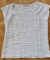 T Shirt Monari Gr.42 Weiß mit leichten Offwhite Strifen Bayern - Erding Vorschau