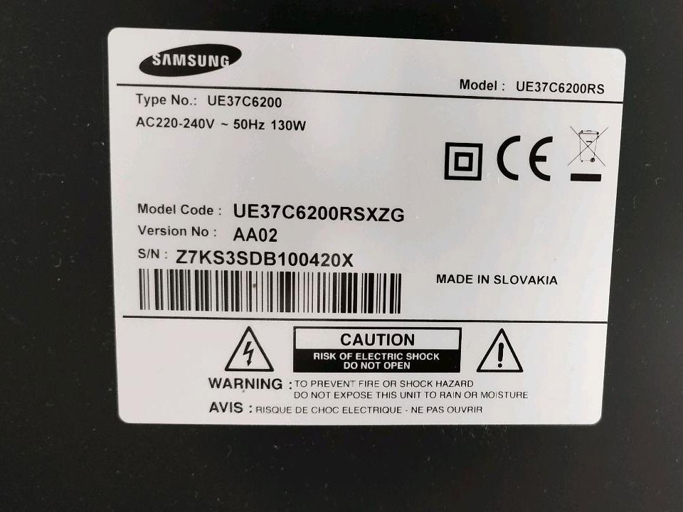 TV Samsung 37" Fernseher HDMI SAT UE37C6200 in Melsungen