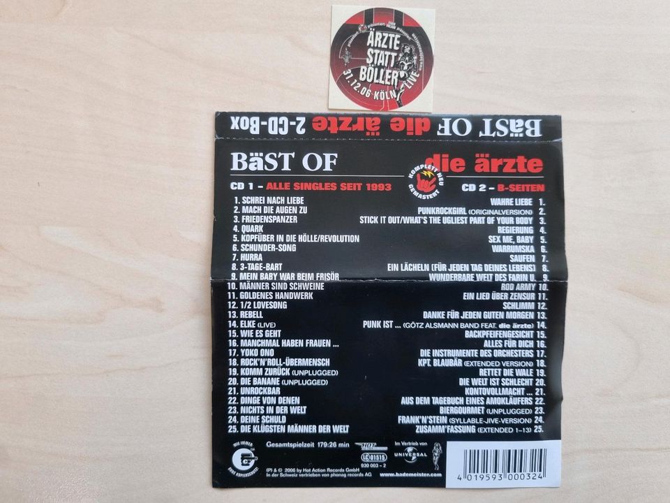 2x CD DoCD Die Ärzte Bäst Of Metallbox Booklet Sticker Lim. Ed. in Mindelheim