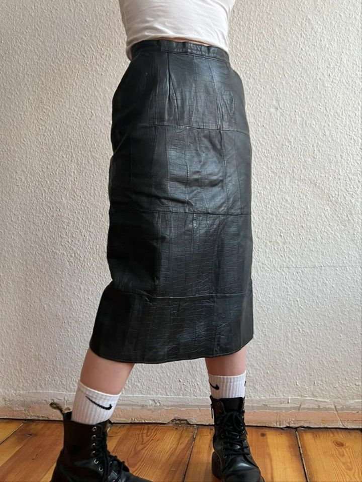 Vintage Leder Rock vintage leather skirt midi rock midi skirt in Waldlaubersheim