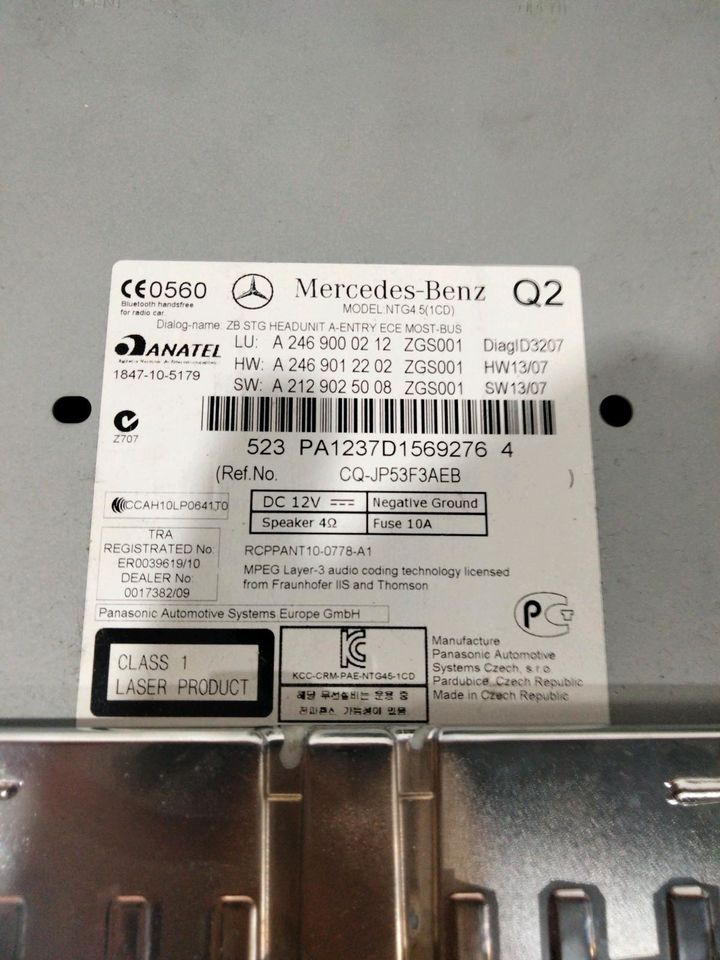 Mercedes W156 W176 W246 Headunit Autoradio Navi A2469000212 in Bochum