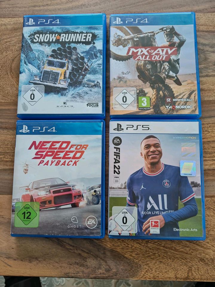 Hier 4 sehr gut erhaltene PS4 +5 Spiele in Ensdorf