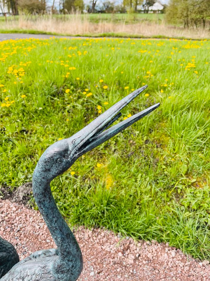 Kraniche - Wasserspeier aus Bronze für den Garten in München