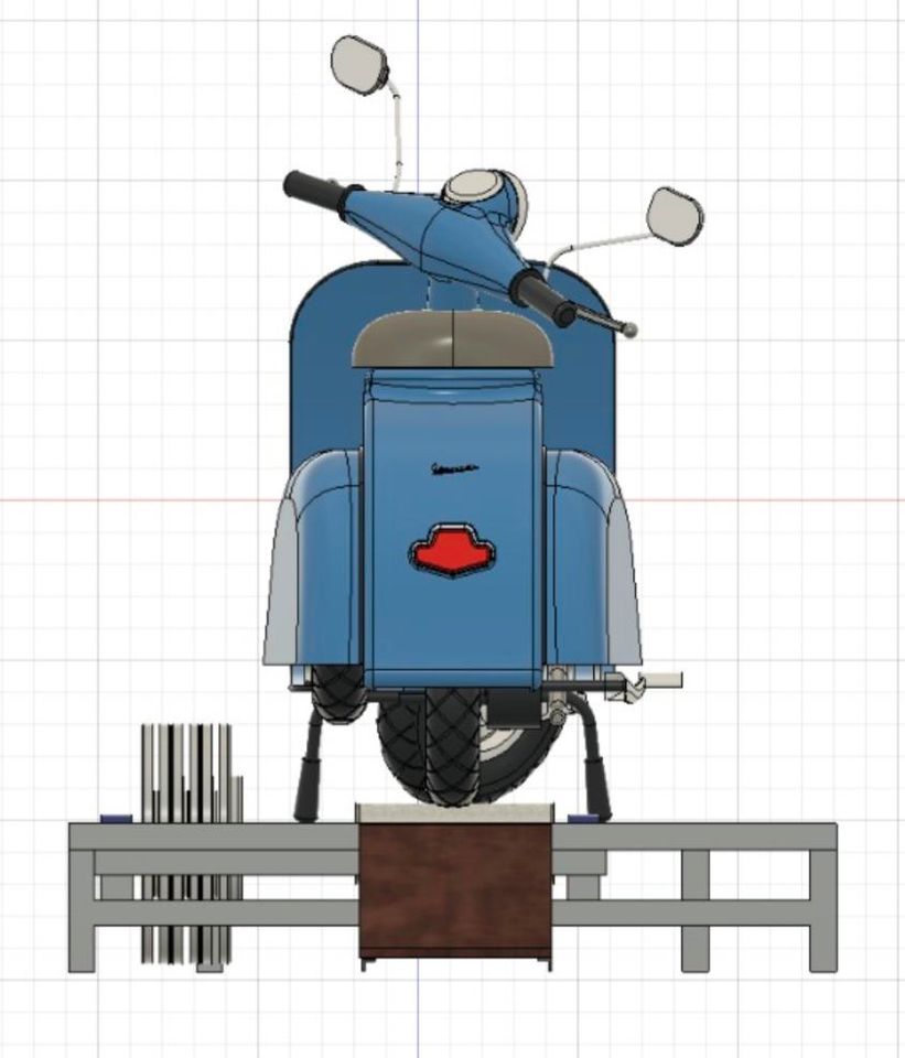 Standplatz für Vespa Motorenprüfstand.  Leistungsprüfstand. in Rothenburg o. d. Tauber