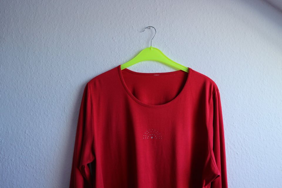*Damen T-Shirt mit Langarm*Rotes Shirt*Gr. 50* in Oer-Erkenschwick
