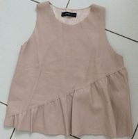 ZARA Knit nude Top A-Linie Gr. S Schößchen Lederoptik Peplum Baden-Württemberg - Friedrichshafen Vorschau