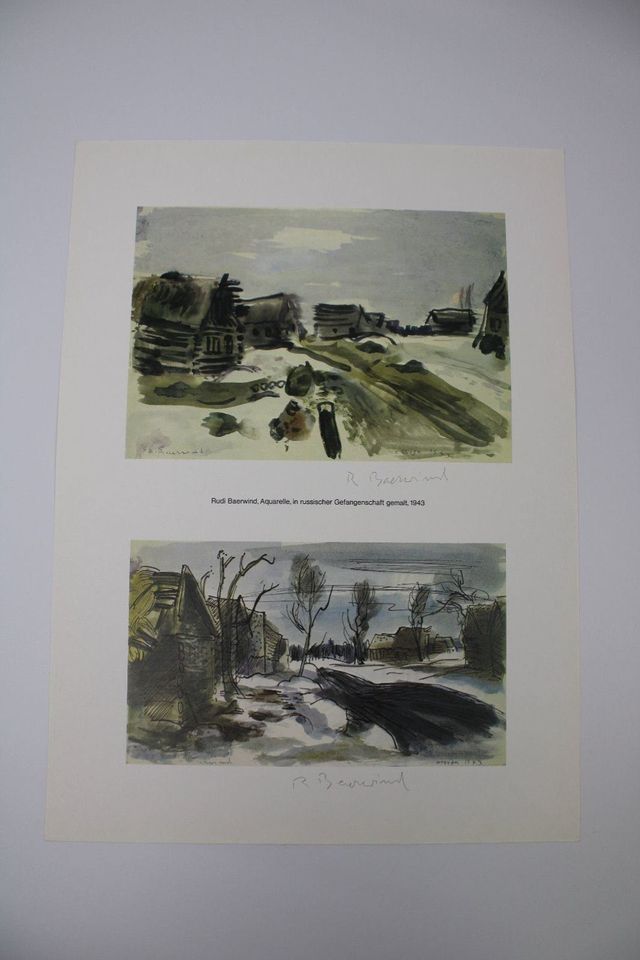 Lithographie, Rudi Baerwind, SIGNIERT, Russland 1943 in Fürth