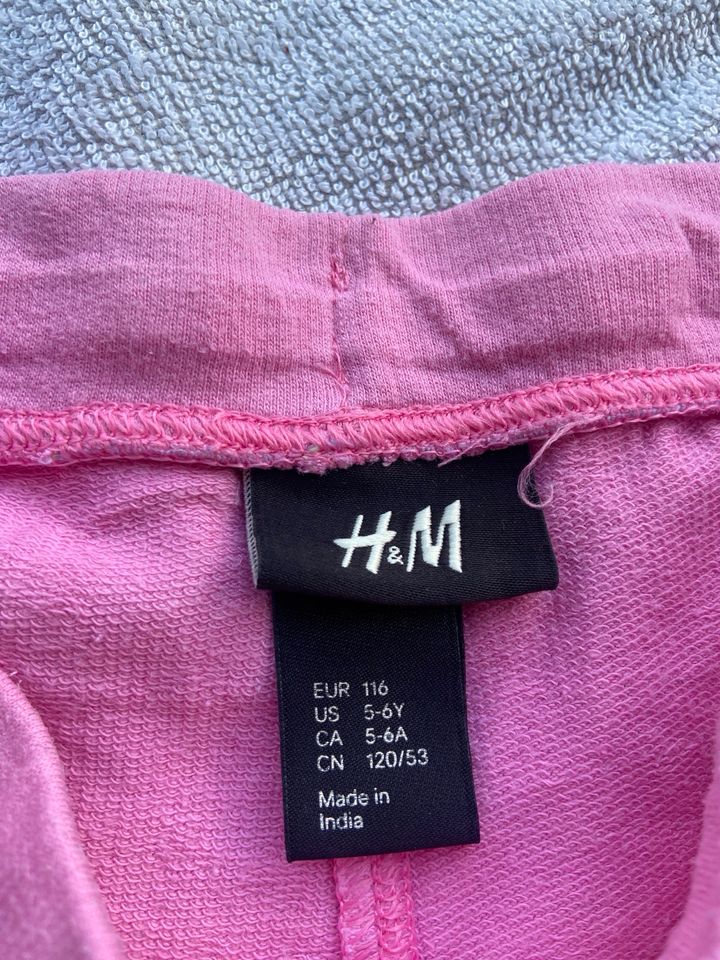 Rosarote kurze Hose Shorts Größe 116 H&M in Friedrichshafen