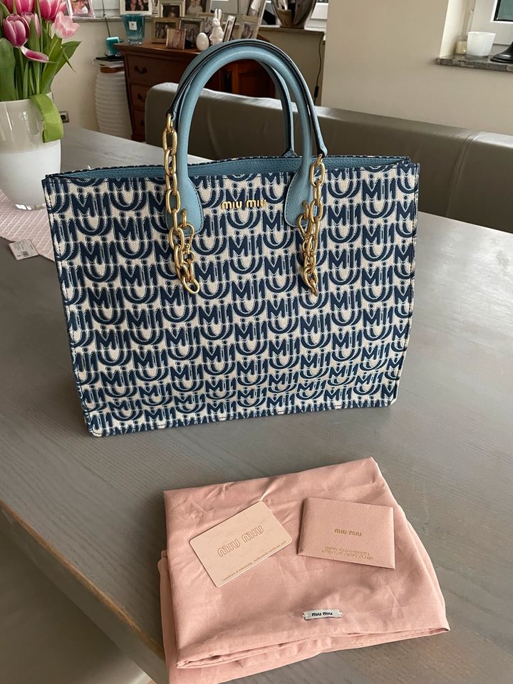 Miu Miu by PRADA Shopper Bag  blau /beige in Elsdorf