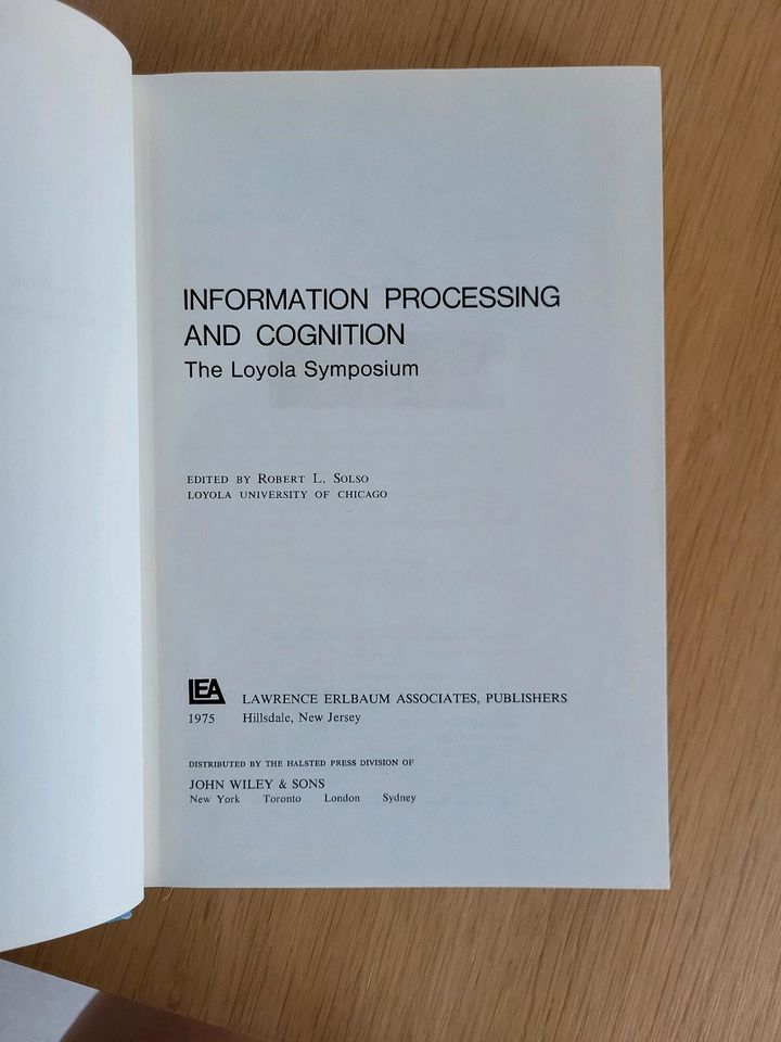 Fachbuch Information processing and cognition, Robert L. Solso in Augsburg