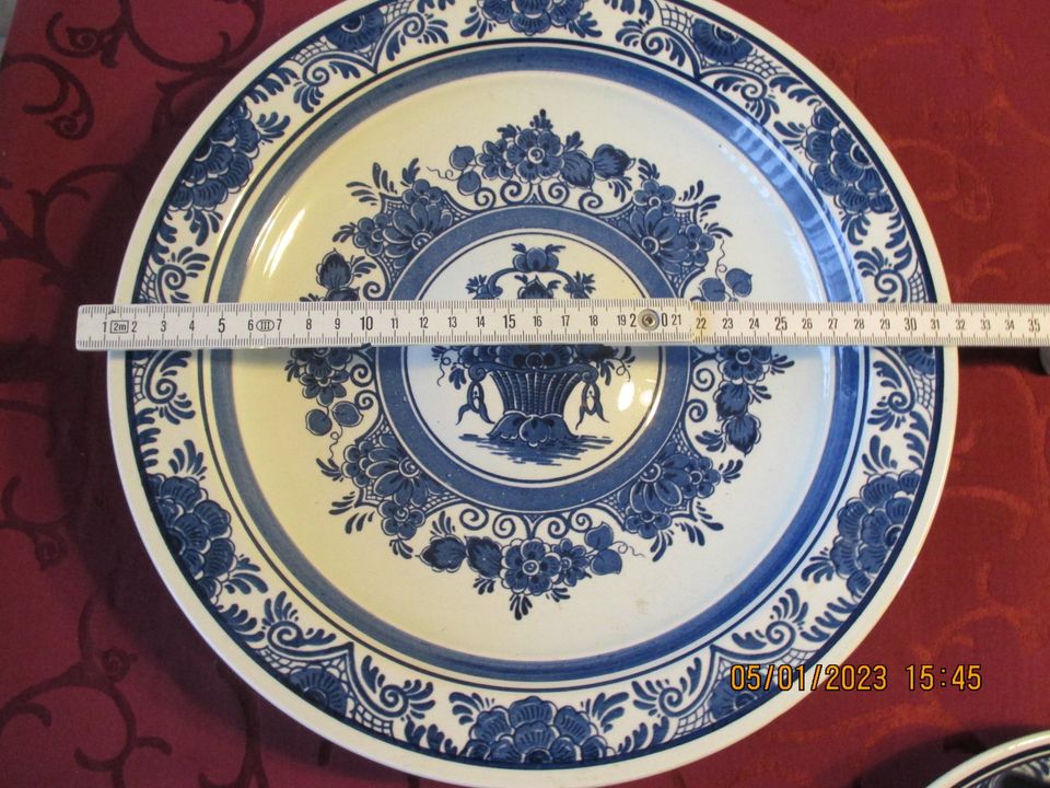 Wandteller blauw Delft "Distel" SCR Handpainted, Made in Holland in Arnsberg