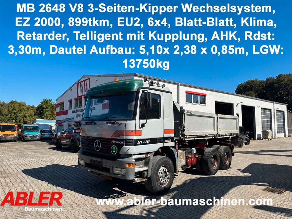 Mercedes-Benz 2648 Actros 3-Seiten-Kipper Wechselsys. V8 Klima in Aichach