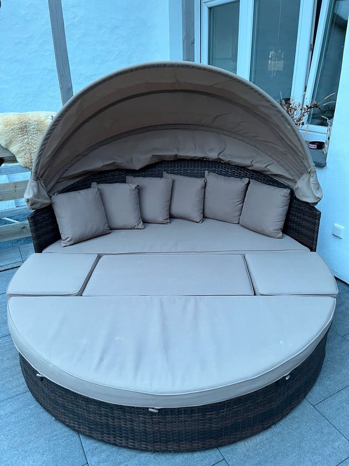 Multi Loungebett Beige Polyrattan in Bonn