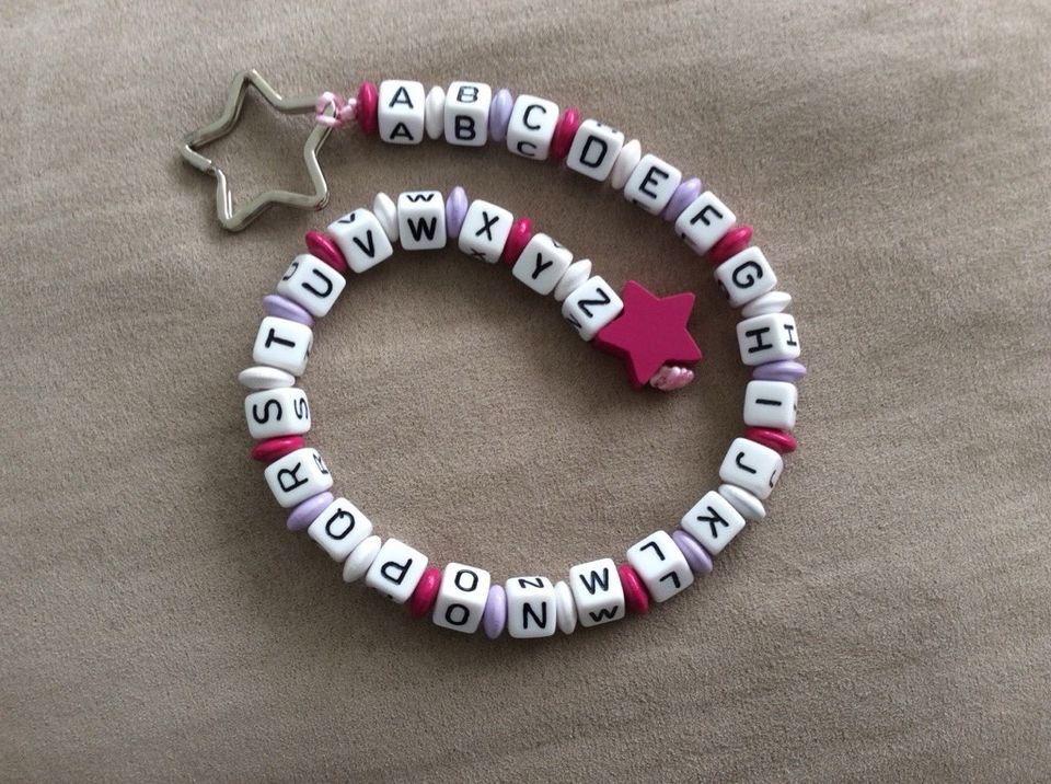 ❤️ ABC Kette Einschulung Geschenk Schulkind Name Lernhilfe in Düren