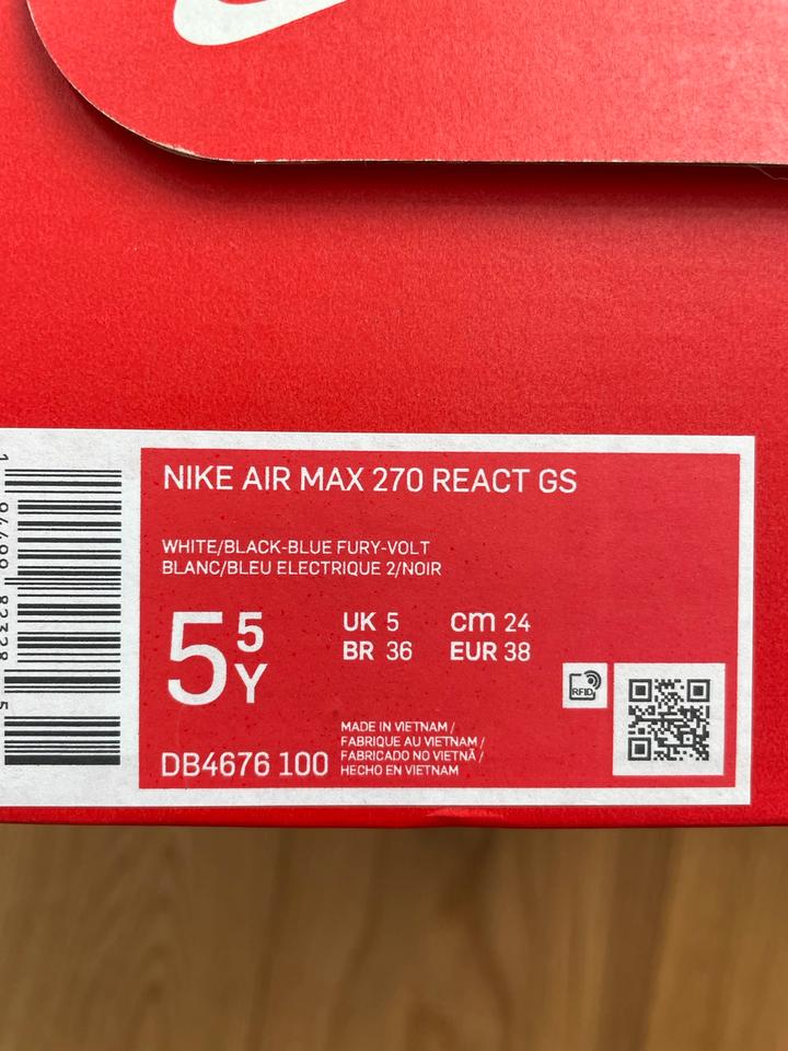 Nike Air Max 270 React GS Sportschuhe Sneakers Gr. 38 in Hamburg Nord Hamburg Eppendorf kleinanzeigen
