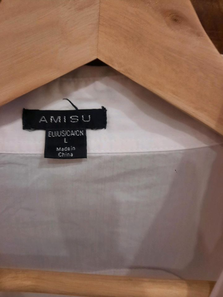 Klassisch geschnittene weiße Bluse von Amisu in Größe L (40) in Rhede