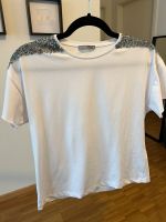 Zara Damen Oberteil Shirt Glitzer weiß Blogger edel Sommer S Bayern - Gröbenzell Vorschau