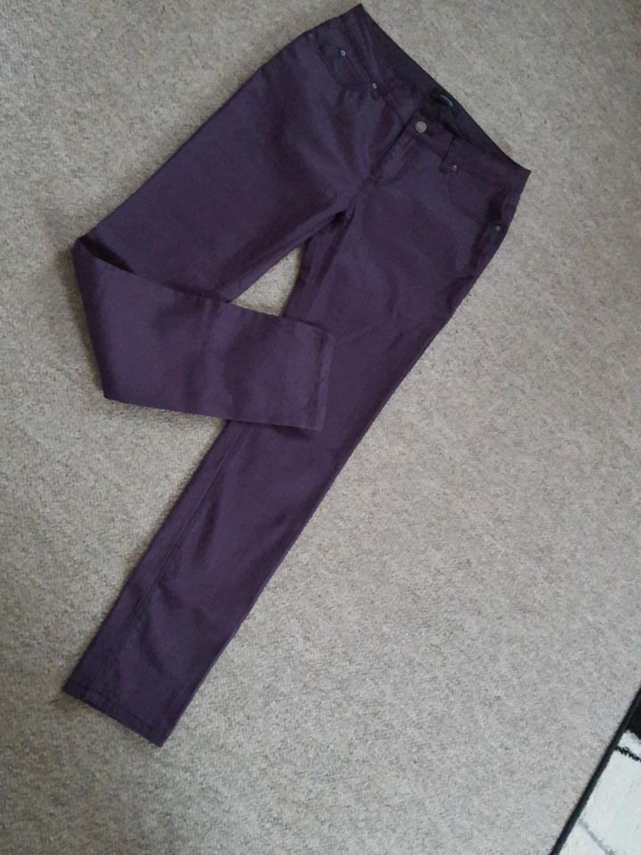 glänzende Hose + Bolero Gr.38 Aubergine in Tanna