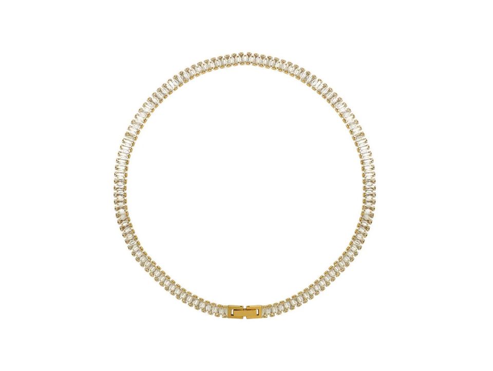 Halskette mit Strass Tennis Choker Kette mit weißen Kristallen in Hürth