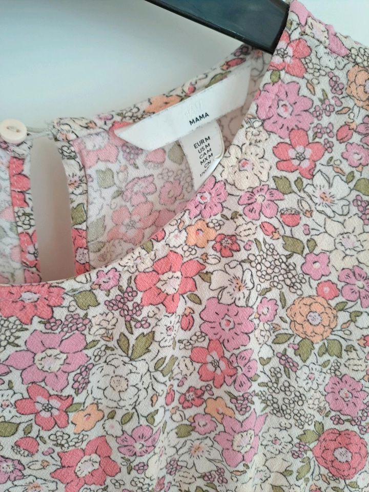 H&M Mama Kleid Größe M Blumen rosa/bunt Umstandskleid in Riedenburg