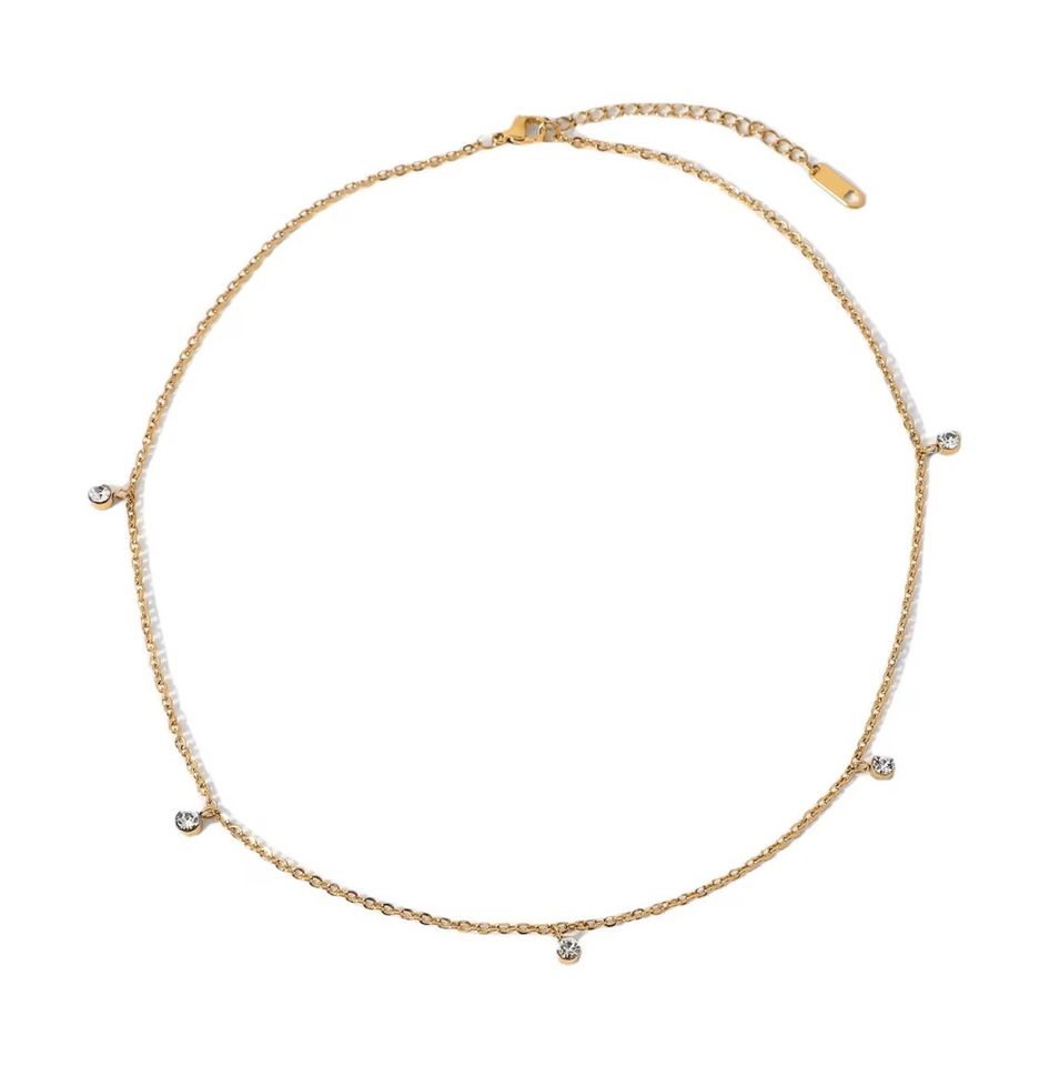 Halskette mit Strass Kristall Glam Drops Choker in Hürth