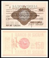 Geldschein, Notgeld Italien 150 Lire UNC/kfr Banca di Sicilia Bayern - Kronach Vorschau