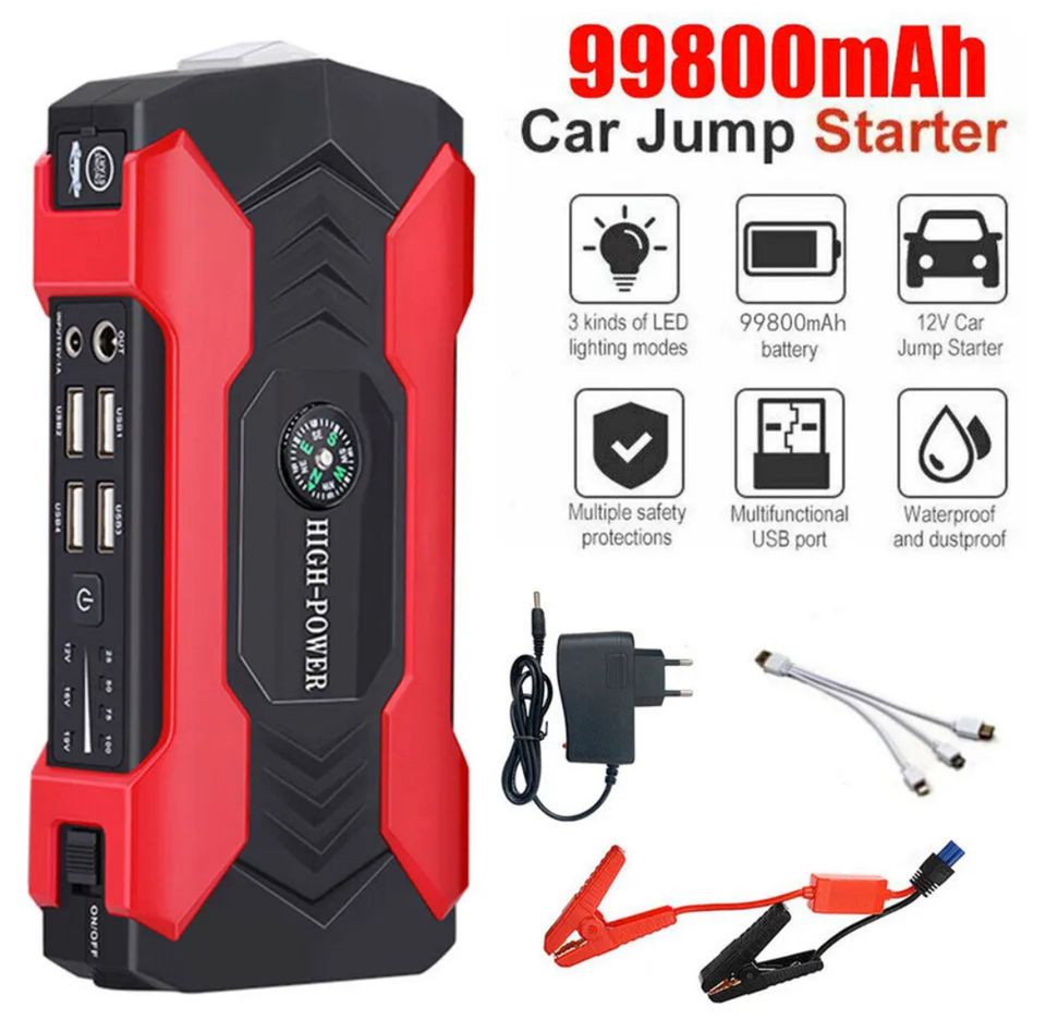 99800mAh Auto KFZ Starthilfe Jump Starter 12V Ladegerät Booster in