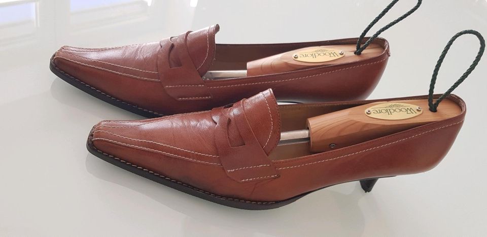 EDEL ❤ Pumps College Leder Camel Cognac 37  Absatz Loafer in Bargteheide