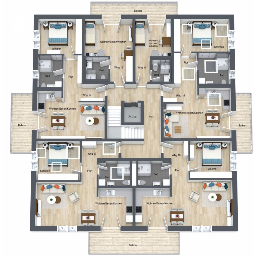 Moderne 2-Zimmer-Neubauwohnung mit Balkon und KfW-Darlehen! in Dombühl