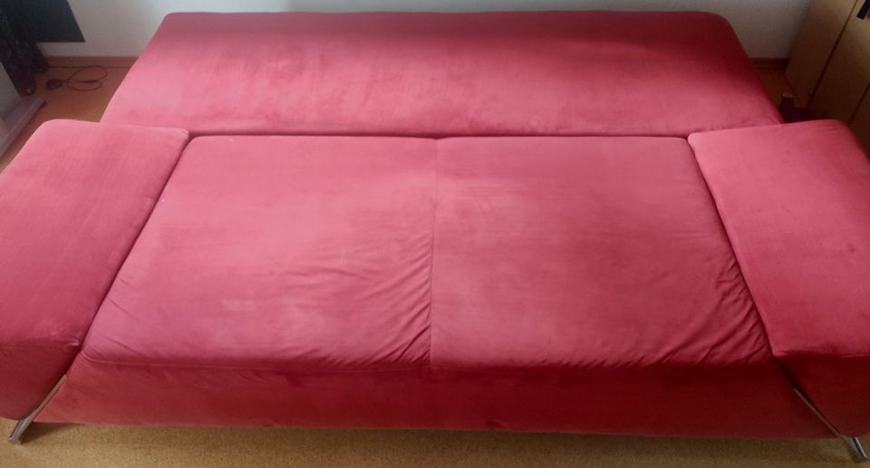 Schlafsofa 2-Sitzer rot 200cm in Baiersdorf