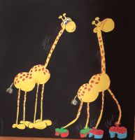 Acrylbild Bild Keilrahmen Wandbild Gemälde Giraffen Berlin - Neukölln Vorschau