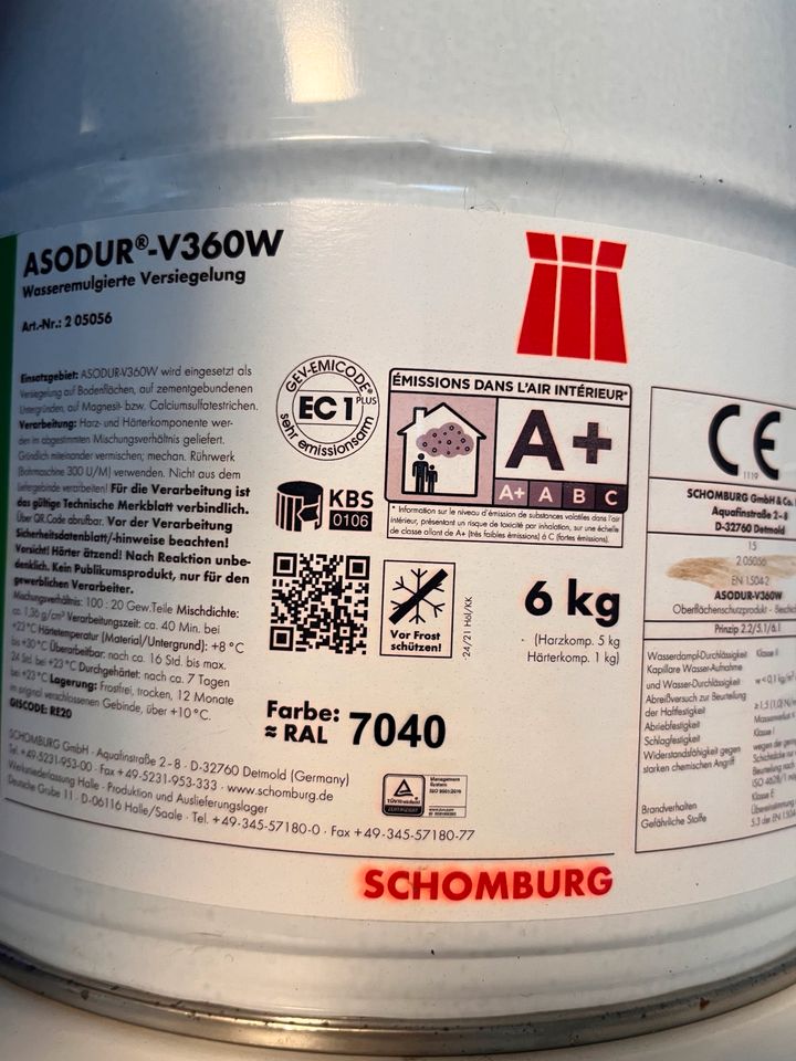 Schomburg Asodur v360w 6 kg RAL 7040 Fenstergrau in Brakel