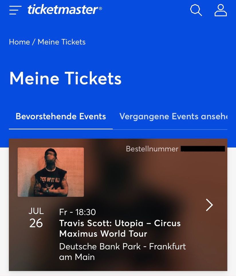 2x Travis Scott Sitzplatz Tickets Frankfurt, 26.07.24 in Frankfurt am Main