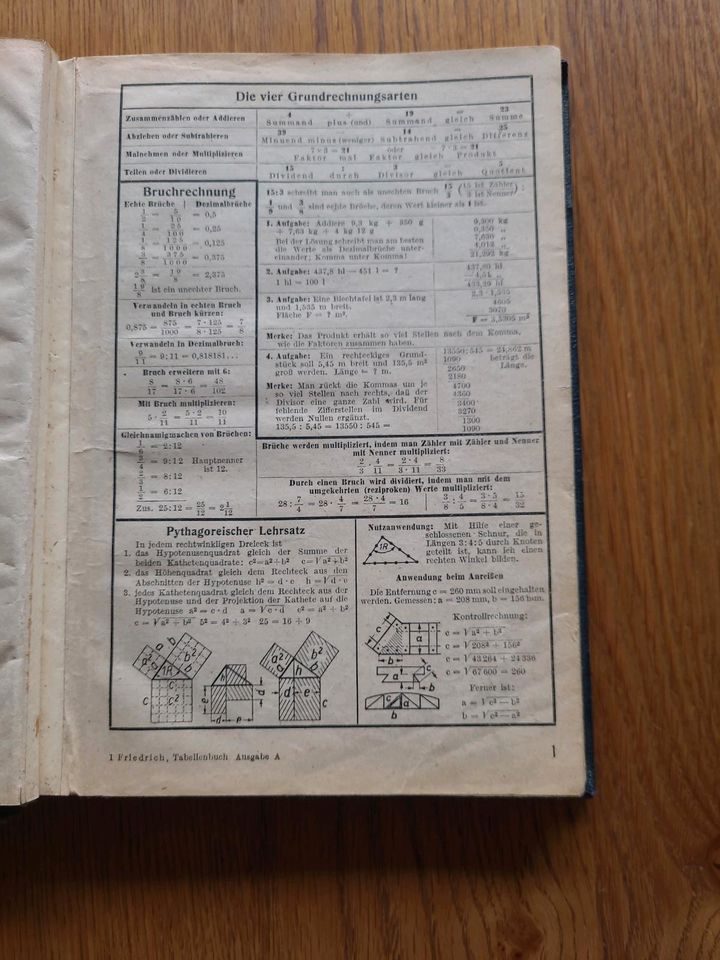 Tabellenbuch für Metallgewerbe 1949 in Tettnang